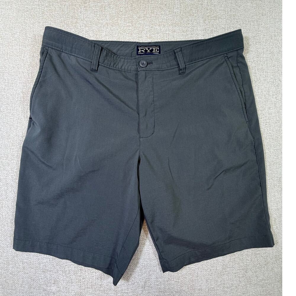 Rye by Hawker Rye Men 36x10 Gray Chino Golf Shorts Stretch Casual Performance